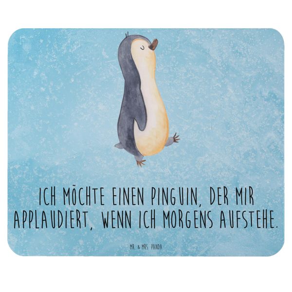 Mr. & Mrs. Panda Mauspad Pinguin marschieren - Geschenk, spazieren, Mausunterlage, Mousepad, Designer Mauspad, Familie, Computer zubehör, stolz,