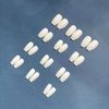 Carufin 24 Pieces White Matte False Nails Stickers Press Fake Nails Ballet Artificial Nails for Women and Girls