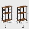 Small Narrow Side Table with Charging Station, Skinny End Table for Small Spaces