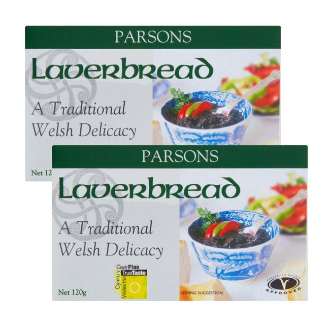 Laverbread-A Welsh Delicacy Bundle Containing Two 120g Packs of Parsons Brand Laverbread Seaweed Based Welsh Delicacy