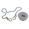 4 x White Plastic Basin Bath Plugs 38MM with Chrome Chain 300MM