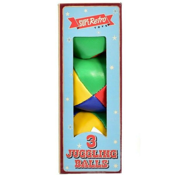 Celino® 3 PACK RETRO COLOURED JUGGLING BALLS CIRCUS CLOWN LEARN TO JUGGLE GIFT TOY GAME