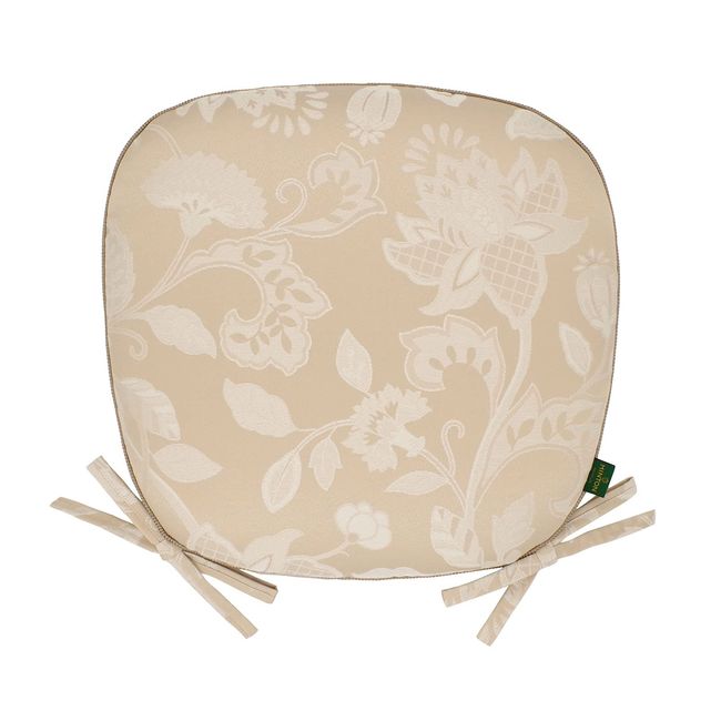 Kawashima Textile Selcom MINTON Minton Dining Seat Cushion, Grace Haddon, Beige, 17.7 x 16.9 inches (45 x 43 cm) LN1207