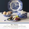 Spode Blue Italian 2 Piece Porcelain 11.5" Serving Platter with 9" Dome