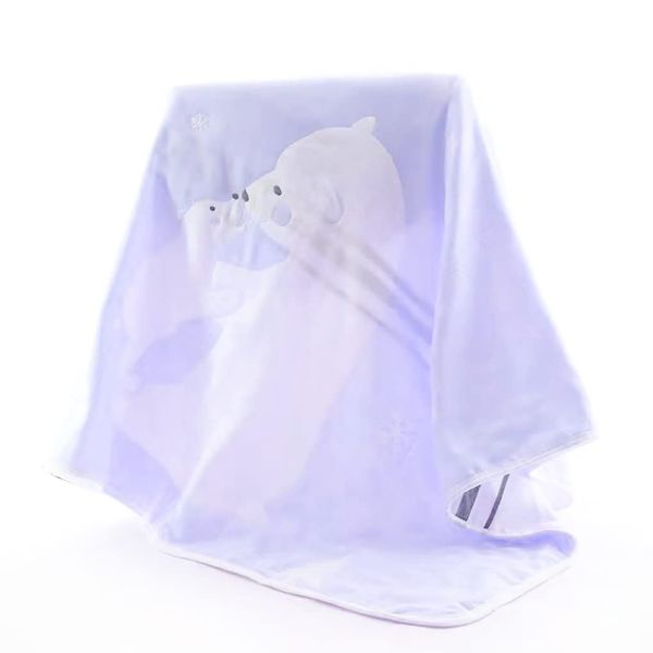 Gauze Blanket Baby Nursery Nap Towel Blanket, 6 Layers, 100% Cotton, Soft and Cute, 43.3 x 43.3 inches (110 x 110 cm), Blue