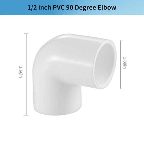 8 Pack 1/2" 90 Degree PVC Elbow Fittings, LESSO PVC Pipe Furniture Grade 2-Way Right Angle Connectors for DIY Shelves, Greenhouse, Sheds and Pipe Structures, SCH40 White