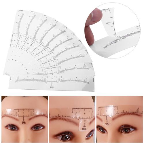 20pcs Disposable Permanent Eyebrow Measure Ruler Sticker Tattoo Shaper Stencil Makeup Tool