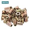 Sourcing Map 100Pcs Zinc Alloy M8 Hex Flange Nut Threaded Inserts