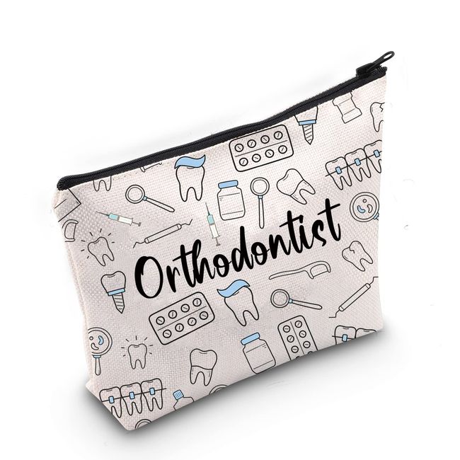 Orthodontist Gift Dentist Gift Orthodontist Zipper Makeup Bag for New Dentist Dental Hygienist Gift Dental Assistant Gift (U.Orthodontist)