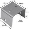 Fence Fixings Galvanised Panel Clip 24 Set, 44 mm Panel to Post Bracket