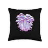 Enoki Mushrooms Synthwave Throw Pillow