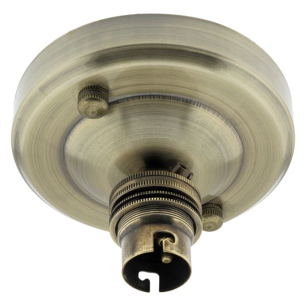 Straight Batten Lamp Holder BC|B22 in Antique Brass Finish