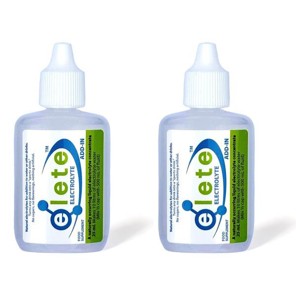 elete Electrolytes | Hydration Drops | Rehydration Drink | Trace Mineral Drops | Recovery | Sports Drink | Zero Calories | Zero Sugar | 2 x 25ml Refill Bottles