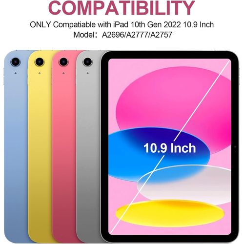 Case Compatible with iPad 10 Generation 2022 10.9’‘,Case for iPad 10th gen,Shockproof Hard Shell Clear Cover with Pencil Holder,Tablet Cover for iPad 10th gen 10.9’’ 2022 with Auto Wake/Sleep,Black