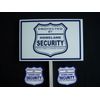1 HOMELAND SECURITY SIGN + 2 DECALS  - 1 STAKE ..#PS-410