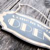 Come in We're Open - Black Door Sign 10X5"