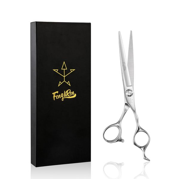 Fengliren High-end Professional Extremely Very Sharp Barber Hair Cutting Scissors Hairdresser Shears For Hair 6.5 Inch Haircut Scissor Made Of Stainless Steel Alloy For Hairdressing Salon and Home Use