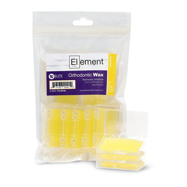 Element Dental Orthodontic Wax 10 Pack-10 Colors/scents Available (Yellow/Lemon)