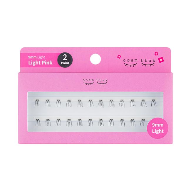 CCAMBBAK Original Light/Thick Eyelashes (9mm Light (Black), 2Point)