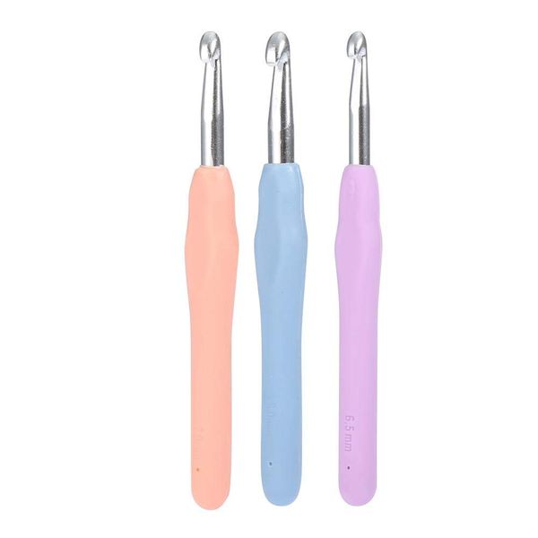 Crochet Hooks, Aluminum Hooks with Ergonomic TPR Handle DIY Handcraft Knitting Tool for Arthritic Hands 6.5mm 7.0mm 8.0mm