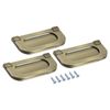 sourcing map Finger Flush Pull Handle 74x34x5mm Rectangle for Drawer Door Bronze Tone 3pcs