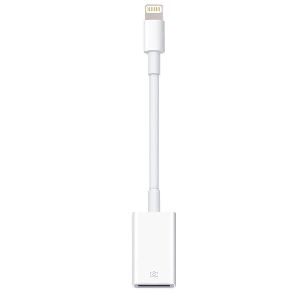 Lightning to USB Camera Adapter - OTG Cable for Select iPhone, iPad Models - Connect Camera, Card Reader, Flash Drive, MIDI Keyboard - White