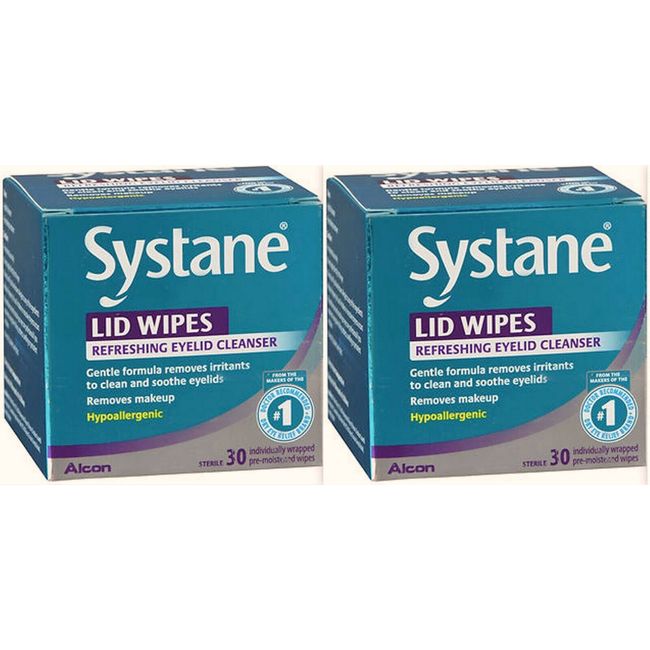 SYSTANE Lid Cloths Eyelid Cleansing 30 Ct ( 2 boxes ) ^