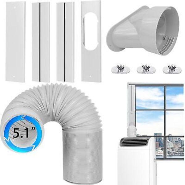 Portable Air Conditioner Window Vent Kit with Exhaust Hose 5.1 Inch Diameter,...