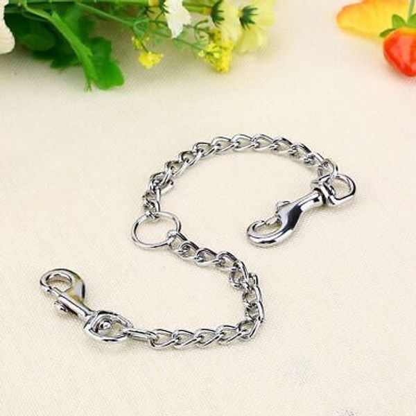 Stainless Steel Double Coupler 2 Way Safety Chain Leash for Two Pet Dogs Walking