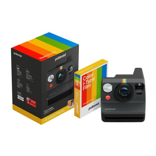 Polaroid Now Gen 3 Instant Camera, Black + Color Film Bundle (8 Photos)