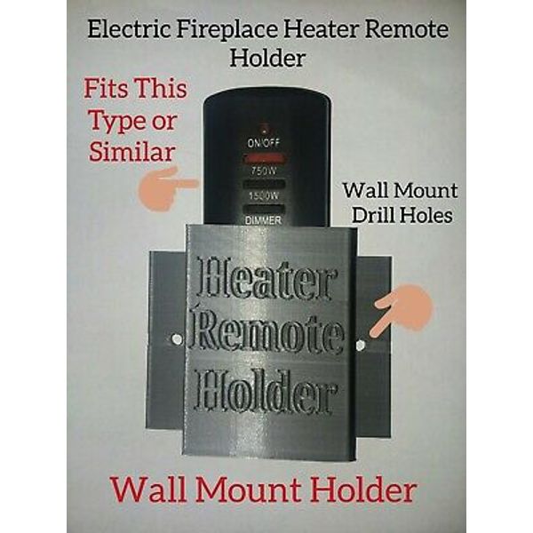 Electric Fireplace Heater Remote Control Holder. Wall mount. 3D Printed.
