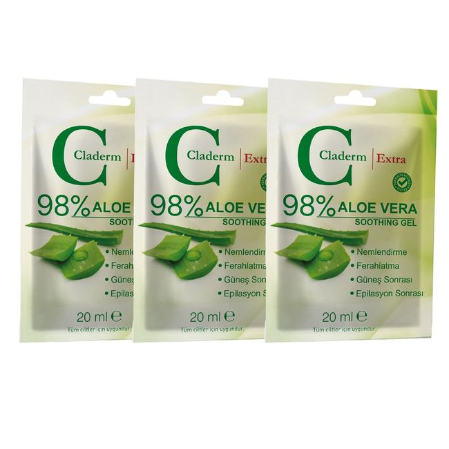 Claderm 3’lü Aloe Vera Soothing Gel Avantaj Paketi 20ml.