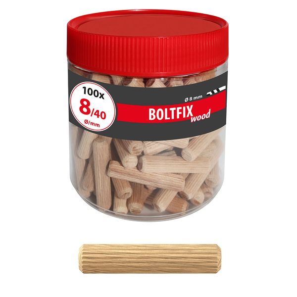 TOX 015200141 Boltfix Wood Wooden dowels, 8x40 mm