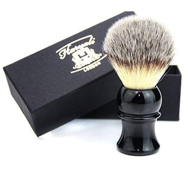 Shaving Brush for Men Gift Box(Synthetic Hair Shaving Brush in Pure Black Handle)