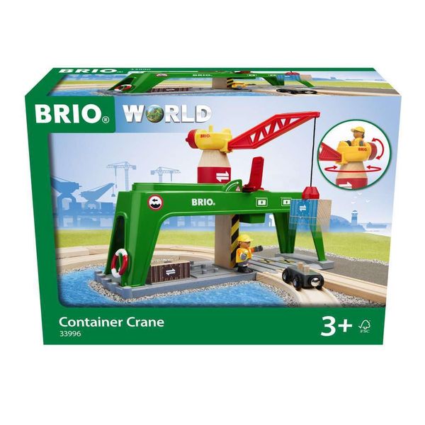 Brio Container Crane - Magnetic Hook Crane Toy | FSC-Certified Craftsmanship | Enhances Motor Skills | Perfect Addition to Brio Railway Set | Suitable for Children Aged 3+