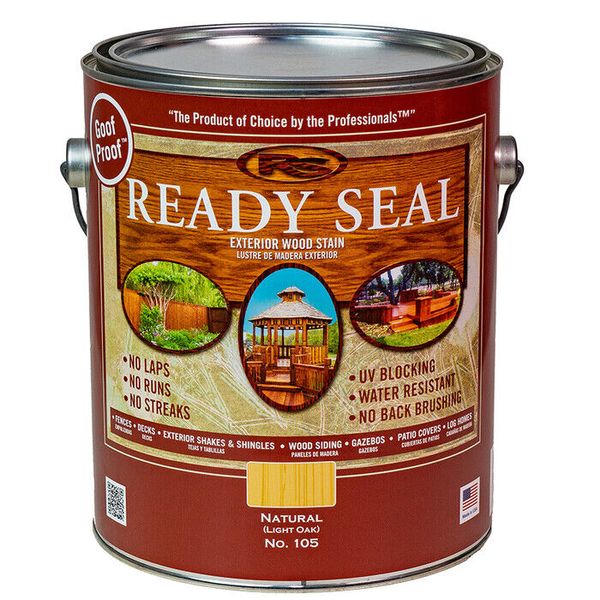 1 gal Ready Seal 105 Natural (Light Oak) Exterior Stain and Sealer For Wood