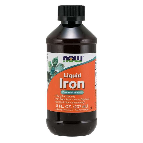 NOW Foods Iron Liquid 18 mg 8 oz Non-Constipating Late Date October Sealed New