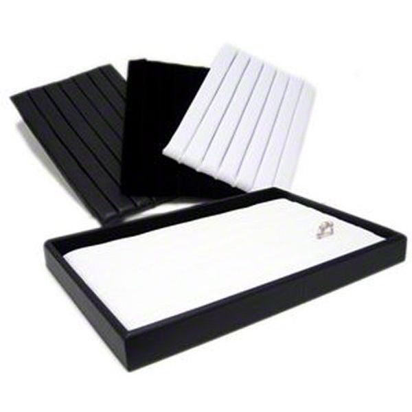 White Leatherette Continuous Track Ring Insert Pads
