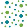 Lime Green/Turquoise Vinyl Wall Stickers - 2 & 4 inch Circles (150 Decals)