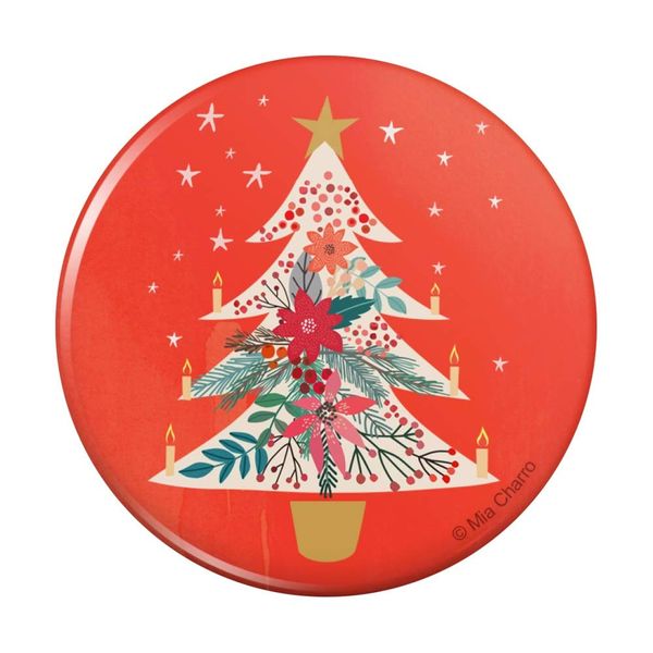 Christmas Tree with Candles Pinback Button Pin