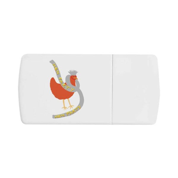 'Hen Party Hen' Pill Box with Tablet Splitter (PI00029550)