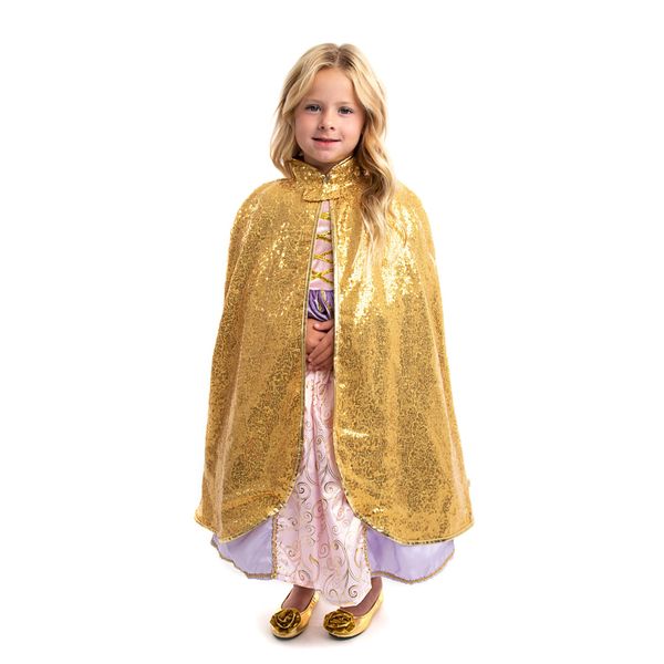 Little Adventures Shimmer Cloak Costume Dressup Ages 3-8 Machine Washable Child Pretend Play& Party Dress Up with No Glitter (Gold)