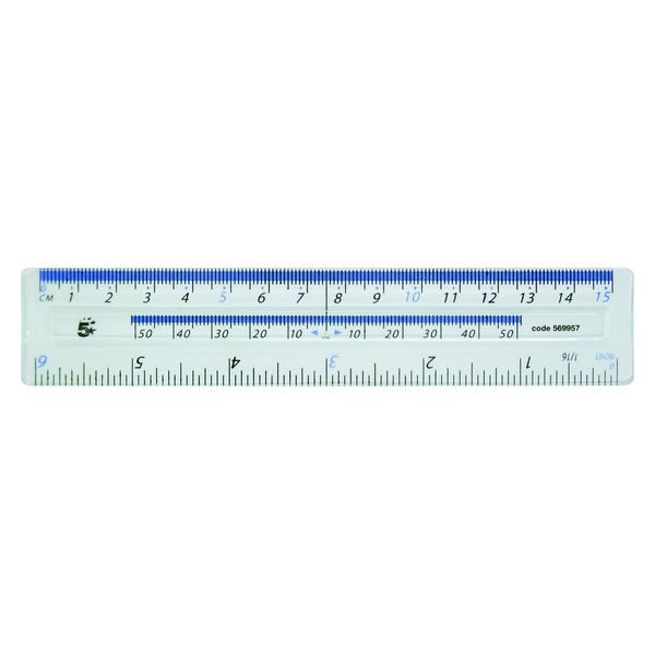 5 Star Office 150mm Clear Plastic Rule