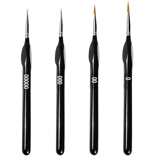 Fine Detail Paint Brush Set, 4 Pieces Professional Small Artist Paint Brushes Thin Brushes for Fine Detailing Acrylic Watercolor Oil Painting