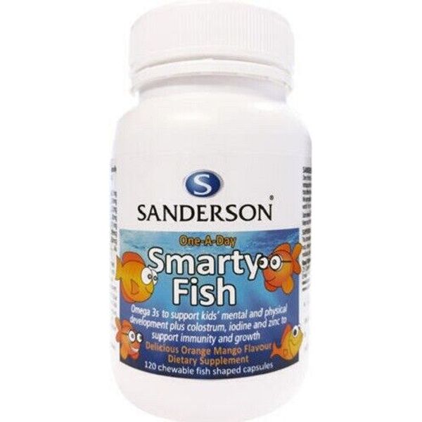 Sanderson Smarty Fish Chewable 120 Caps - Omega3, Colostrum, Iodine & Zinc