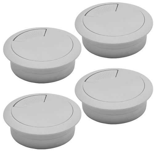 Desk Grommet 2" (50 mm), Desk Cord Hole Cover, Cable Grommet ABS Plastic, Desk Hole Grommet for Office and Home Table Cable, Detachable Adjustable Cable Cord Organizer (Light Grey 4 Pcs)