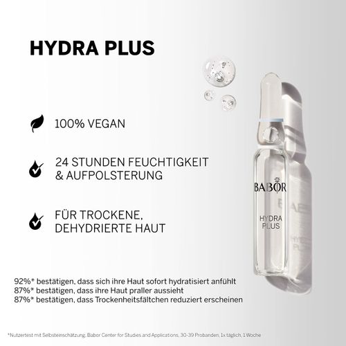 BABOR Hydra Plus, Serum Ampoules for the Face, with Hyaluronic Acid for Intense Moisture, Vegan Formula, Ampoule Concentrates, 7 x 2 ml