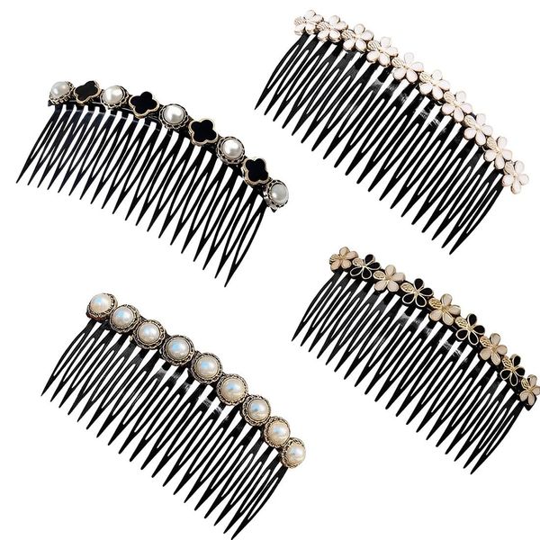 SUJEBKC french hair comb，4 Stück einsteckkamm，Haar Steckkamm,Vintage Kopfschmuck Zubehör,haarkamm schmuck für Mädchen Damen