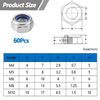 HXJDAM 60pc M5 Stainless Steel Nylock Nuts