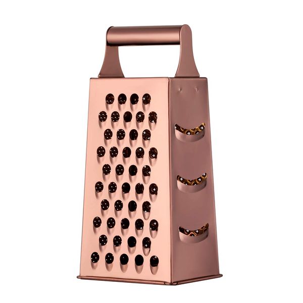 Buyer Star Cheese Grater, Cheese Grater, 4 Sided Grater, Stainless Steel, Easy to Grip, Cheese, Vegetables, Daikon Grater, Dishwasher Safe, 3 Colors Available, Rose Gold